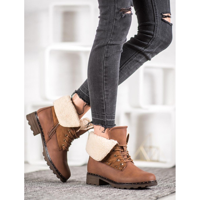 SHELOVET Bottes Marron Avec Peau De Mouton brun 2