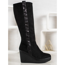 Goodin Bottes compensées Amour le noir 3