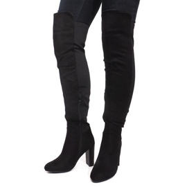 Bottes en daim sur une barre 6812-GG Noir le noir 5