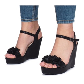 Sandales compensées noires Allane le noir 3