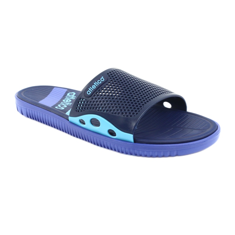 Chaussons noirs pour homme bleu marine pour la piscine de l'Atletico 1