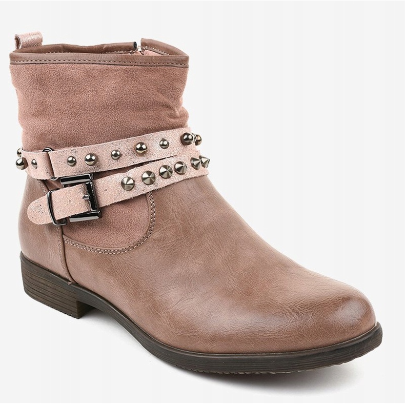 Bottes isolées plates roses 1049-PA 1 Bottes isolées plates roses 1049-PA 1