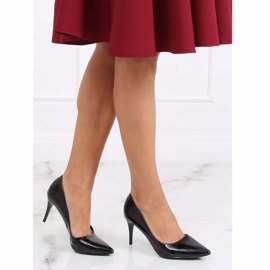 Escarpins sur un talon noir NF-48P laqué noir le noir 3