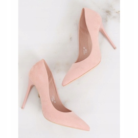 Escarpins sur un daim rose LE07P Rose 1
