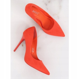 Escarpins sur un daim orange LE07P Orange 1