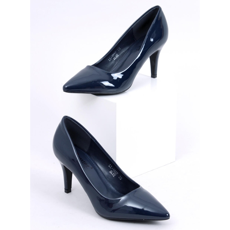 Escarpins femme laqués bleu marine LL-185P Bleu 1