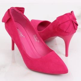 Escarpins sur épingle avec nœud fuchsia NF-46 Fuchsia rose 2
