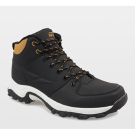 Bottes de neige isolées noires 9WCH-86421 le noir jaune 1