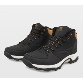 Bottes de neige isolées noires 9WCH-86421 le noir jaune 4