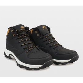 Bottes de neige isolées noires 9WCH-86421 le noir jaune 5
