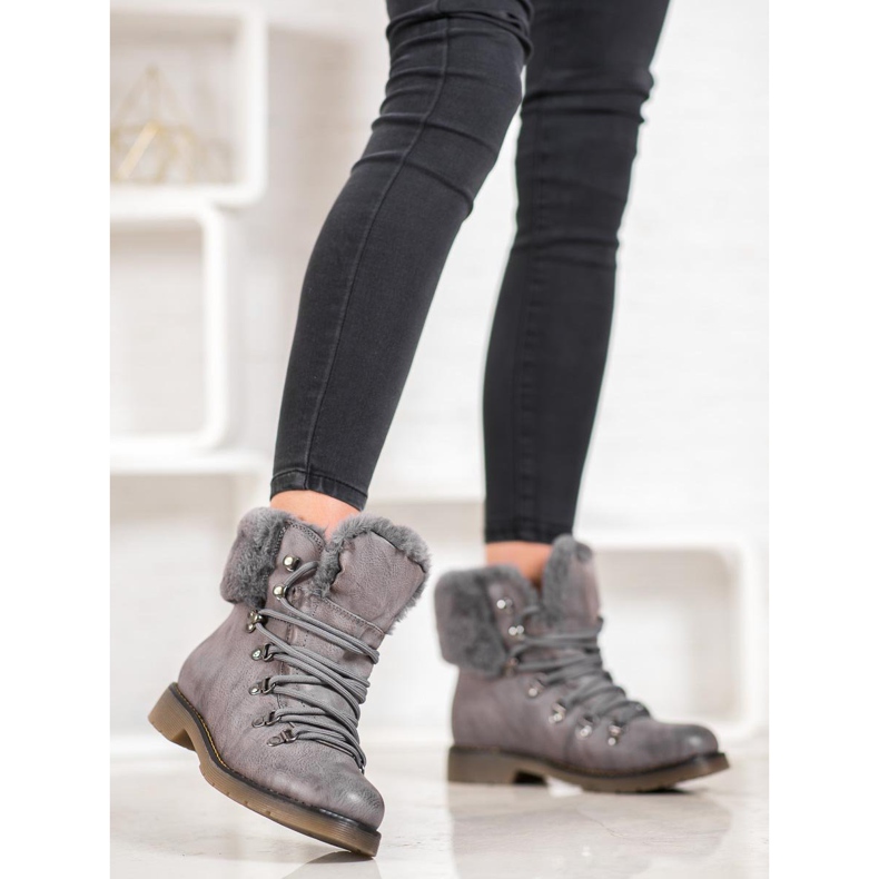 Forever Folie Bottes Avec Fourrure gris 1 Forever Folie Bottes Avec Fourrure gris 1