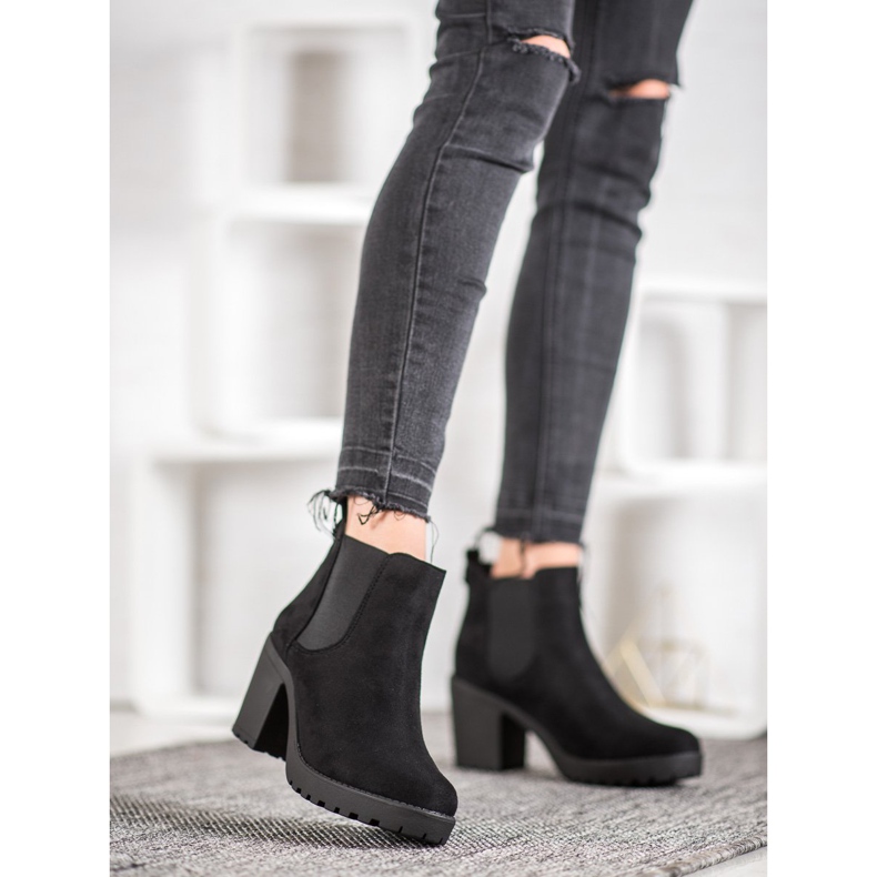 SHELOVET Bottines Chelsea confortables noir 1