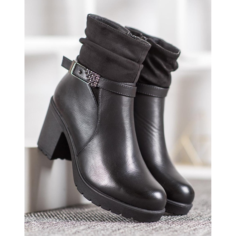 SHELOVET Bottes noires à boucle 2