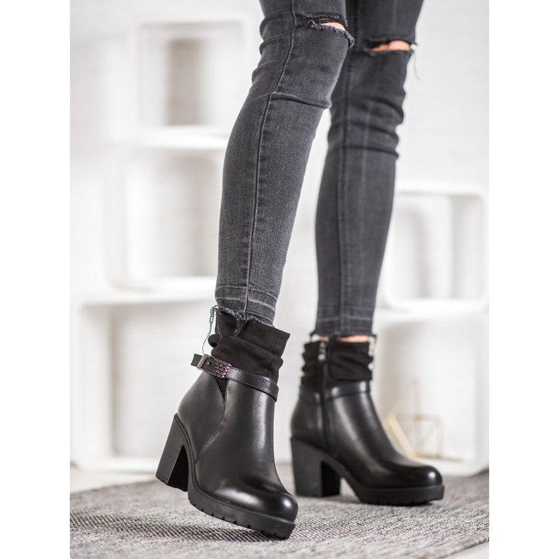 SHELOVET Bottes noires à boucle 1