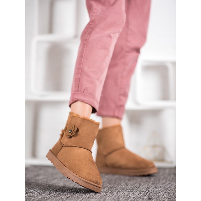 SHELOVET Mukluki avec fleur brun 1