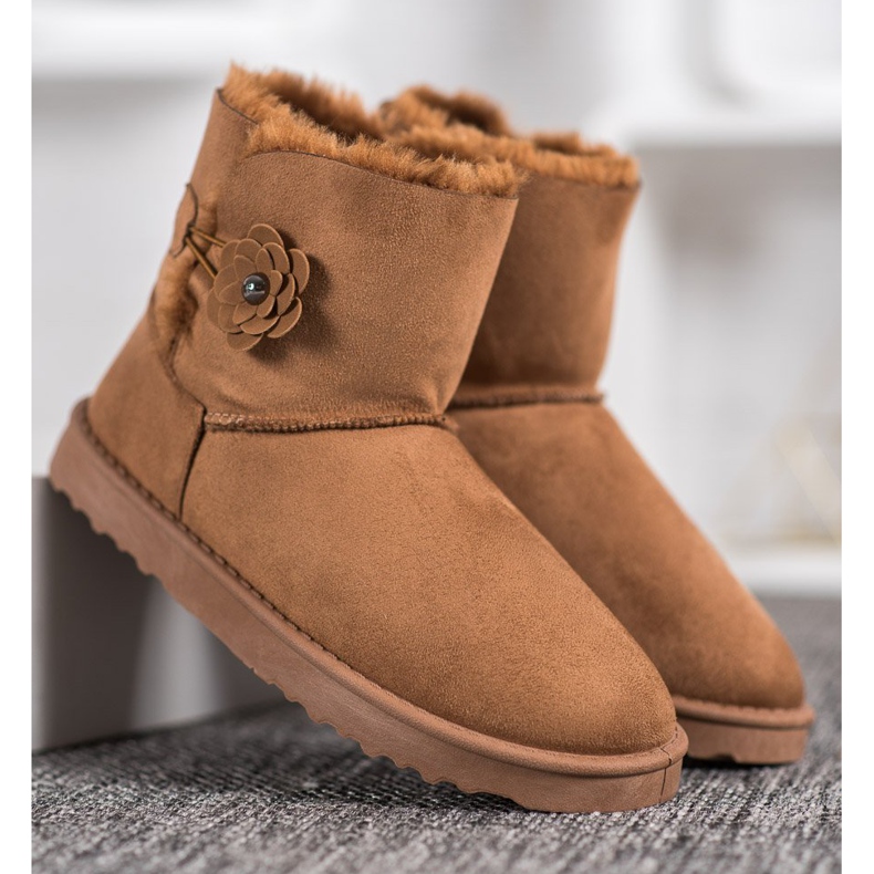 SHELOVET Mukluki avec fleur brun 2