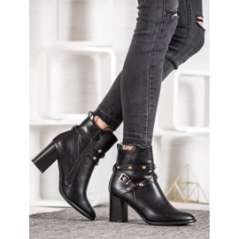 SDS Bottines Sur Un Poteau Avec Des Strass le noir 1