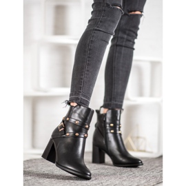 SDS Bottines Sur Un Poteau Avec Des Strass noir 2