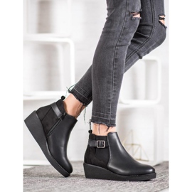 Anesia Paris Bottes compensées confortables le noir 4