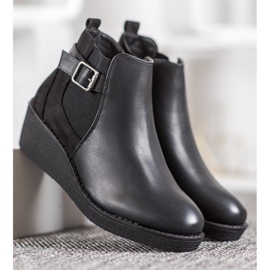 Anesia Paris Bottes compensées confortables le noir 3