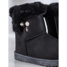 SHELOVET Bottes de neige avec perles noir 2