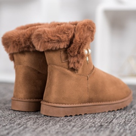 SHELOVET Bottes de neige avec perles brun 2