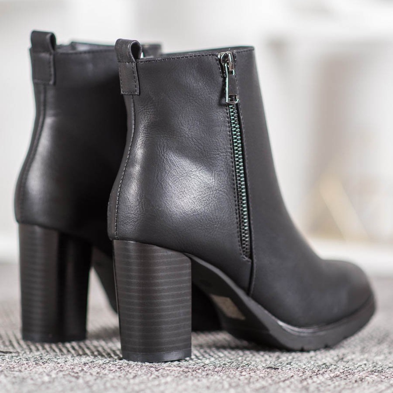 J. Star Bottes en éco-cuir pour femmes le noir 1