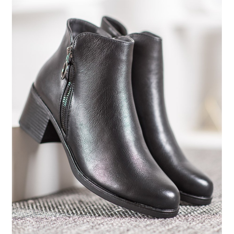 J. Star Bottes chaudes en cuir écologique le noir 1