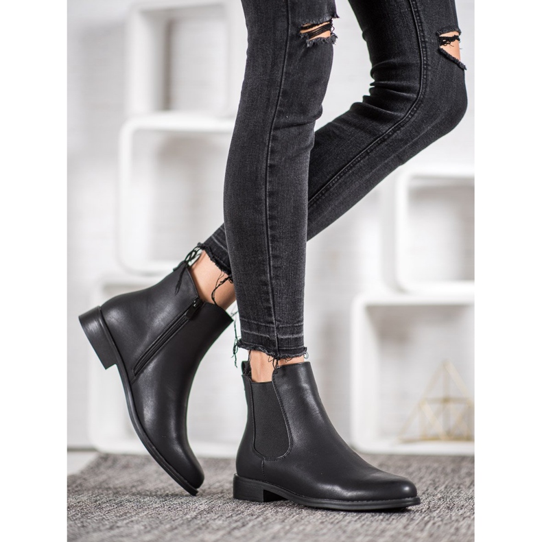 J. Star Bottines Chelsea sur la fermeture éclair noir 1