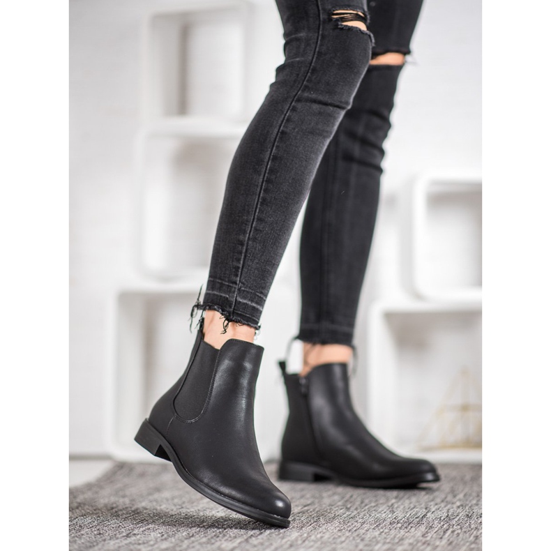 J. Star Bottines Chelsea sur la fermeture éclair noir 2