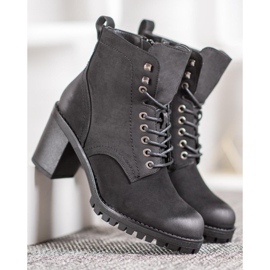M.Daszyński Bottines à lacets sur un poteau le noir 5