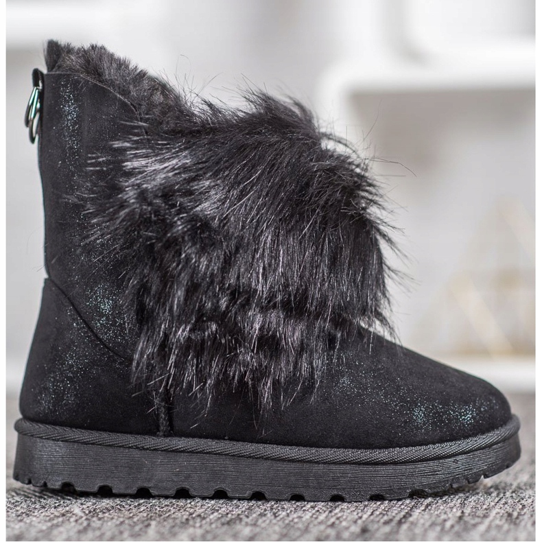Bella Paris Bottes de neige avec fourrure noir 2