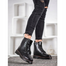 SHELOVET Travailleurs noirs avec cuir écologique le noir 1 SHELOVET Travailleurs noirs avec cuir écologique le noir 1