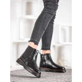 SHELOVET Bottines Chelsea sur la plateforme noir 2