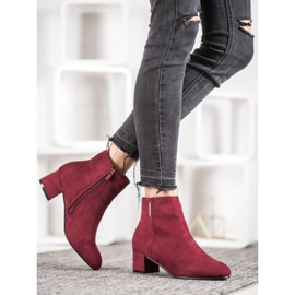 Evento Bottines en daim bordeaux rouge multicolore 5