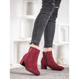 Evento Bottines en daim bordeaux rouge multicolore 1