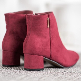 Evento Bottines en daim bordeaux rouge multicolore 3