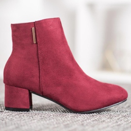 Evento Bottines en daim bordeaux rouge multicolore 4