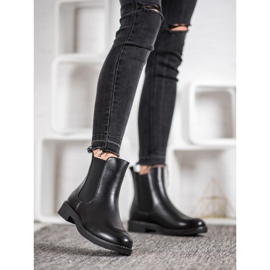 SHELOVET Bottines à enfiler avec une bande élastique le noir 1