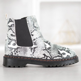 SHELOVET Bottines Chelsea sur la plateforme blanc noir 1