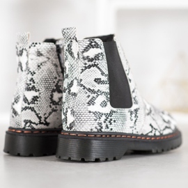 SHELOVET Bottines Chelsea sur la plateforme blanc noir 2