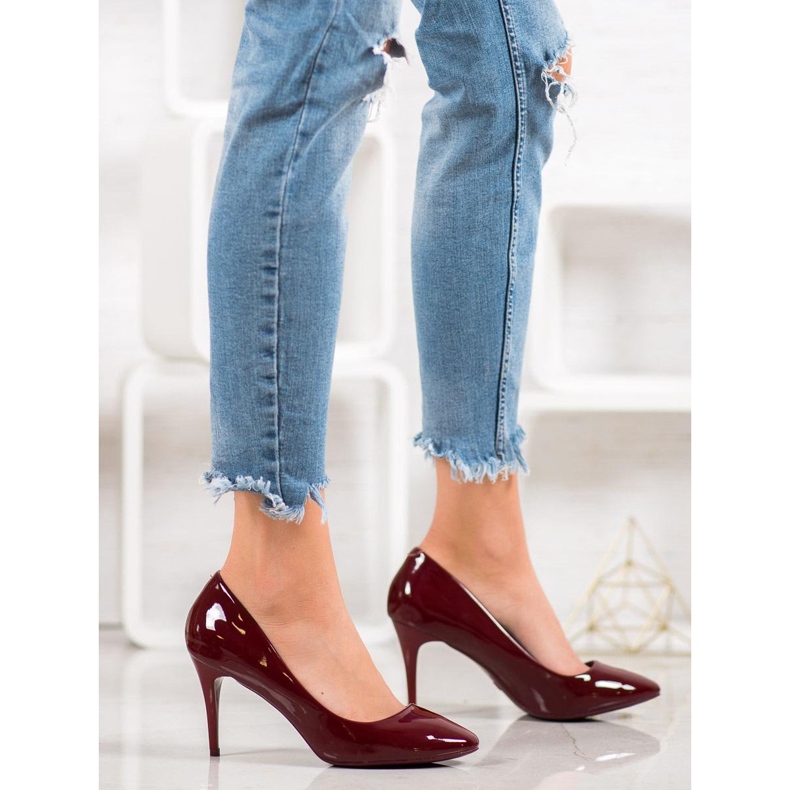 Comer Escarpins Laqués Bordeaux rouge multicolore jaune 1