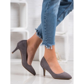 SHELOVET Escarpins en daim gris 3