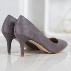 SHELOVET Escarpins en daim gris 5