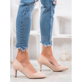 SHELOVET Escarpins en daim beige 5