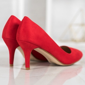 SHELOVET Escarpins en daim rouge 2