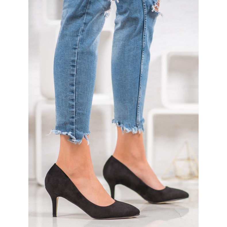 SHELOVET Escarpins en daim noir le noir 2