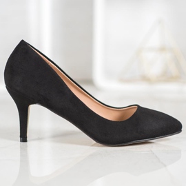 SHELOVET Escarpins en daim noir le noir 3