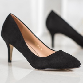 SHELOVET Escarpins en daim noir le noir 4