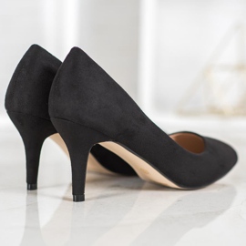 SHELOVET Escarpins en daim noir le noir 5